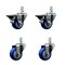 Service Caster 3'' Blue Polyurethane Wheel Swivel 7/8'' Square Stem Caster Set 2 Brakes, 4PK SCC-SQ20S314-PPUB-BLUE-PLB-78-2-S-2 - alternate 1